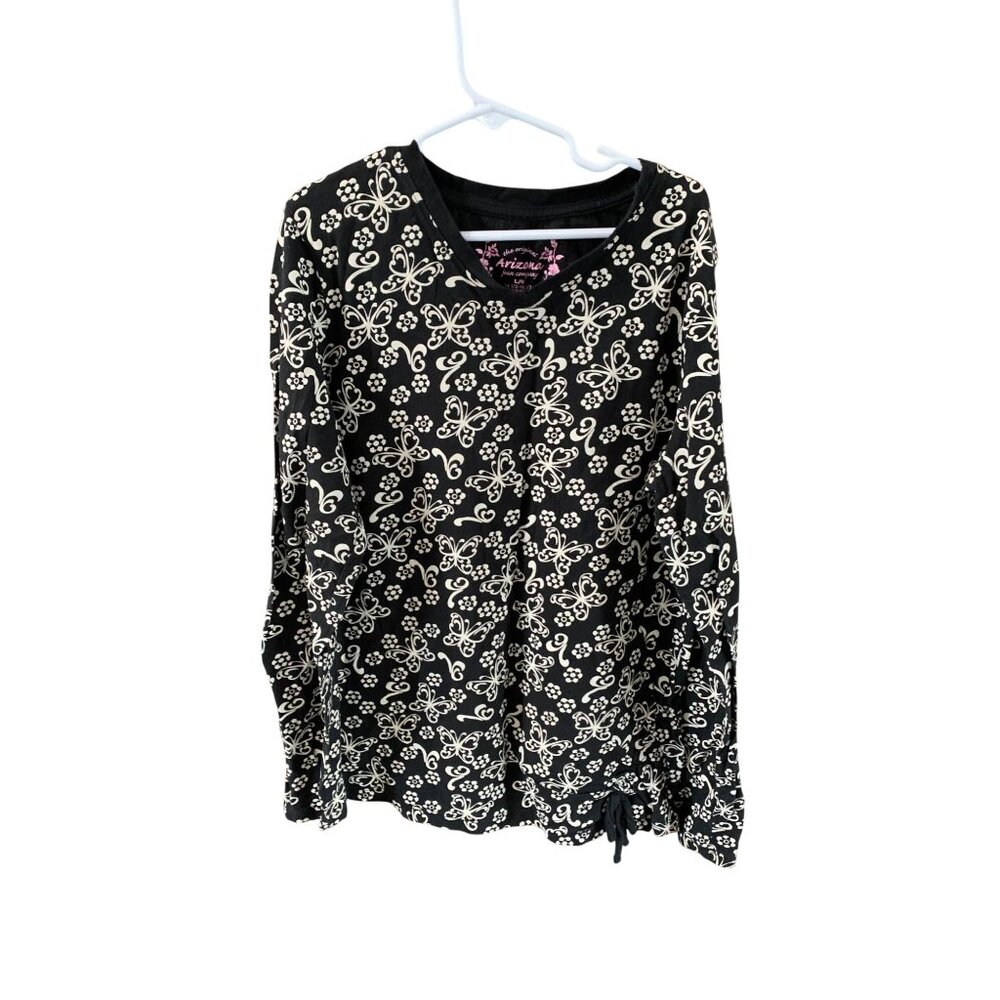 Arizona Jean Girls Size Large 14.5 16.5 Long Sleeve Y2K Vintage Pullover Shirt T